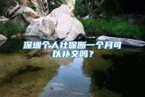 深圳个人社保断一个月可以补交吗？