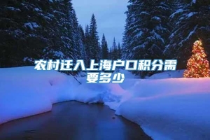 农村迁入上海户口积分需要多少