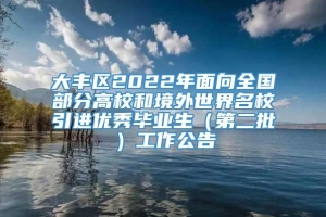 大丰区2022年面向全国部分高校和境外世界名校引进优秀毕业生（第二批）工作公告