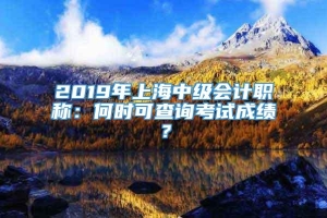 2019年上海中级会计职称：何时可查询考试成绩？