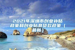 2021年深圳市创业补贴政策和创业贴息贷款政策（最新）