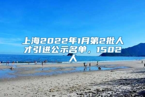 上海2022年1月第2批人才引进公示名单，1502人