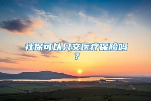 社保可以只交医疗保险吗？