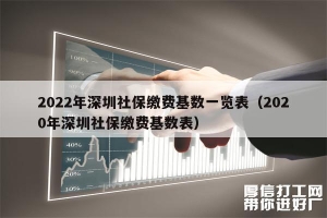 2022年深圳社保缴费基数一览表（2020年深圳社保缴费基数表）