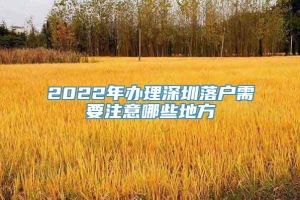 2022年办理深圳落户需要注意哪些地方