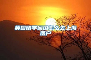 英国留学回国怎么去上海落户