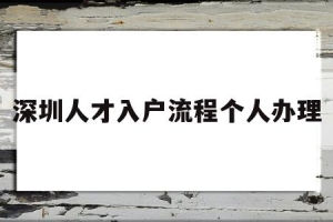 深圳人才入户流程个人办理(深圳人才引进入户流程个人办理)