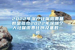 2022年深户社保缴费基数是多少2022年深圳个人社保缴费比例及基数一览