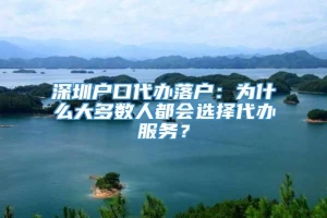 深圳户口代办落户：为什么大多数人都会选择代办服务？