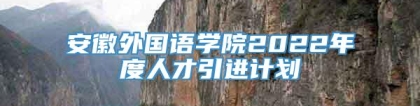 安徽外国语学院2022年度人才引进计划