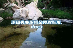 深圳失业保险金领取标准.docx