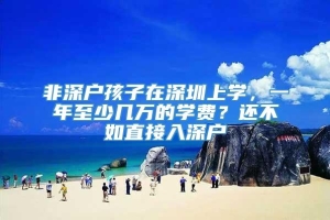 非深户孩子在深圳上学，一年至少几万的学费？还不如直接入深户