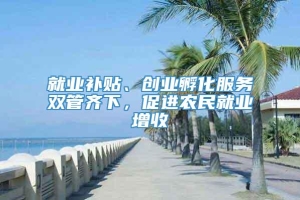 就业补贴、创业孵化服务双管齐下，促进农民就业增收