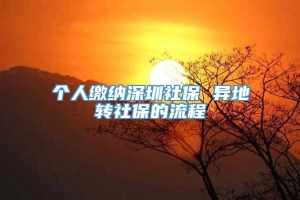 个人缴纳深圳社保 异地转社保的流程