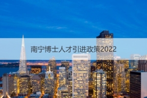 南宁博士人才引进政策2022 南宁人才补贴申报程序