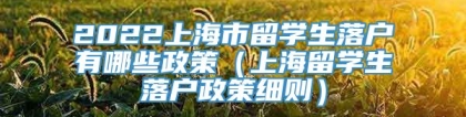 2022上海市留学生落户有哪些政策（上海留学生落户政策细则）