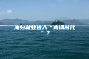 海归就业进入“青铜时代”？