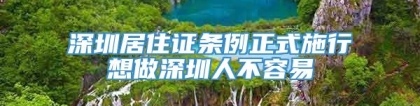 深圳居住证条例正式施行想做深圳人不容易