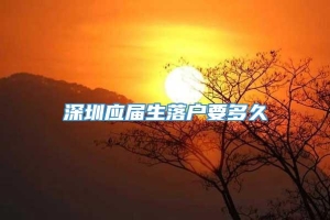 深圳应届生落户要多久