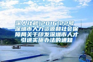 深人社规[2016]22号 深圳市人力资源和社会保障局关于印发深圳市人才引进实施办法的通知