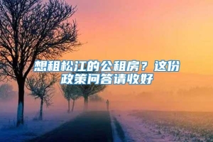 想租松江的公租房？这份政策问答请收好→