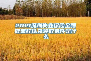 2019深圳失业保险金领取流程以及领取条件是什么