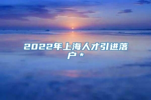 2022年上海人才引进落户＊