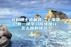 北科博士求解答，上海落户有一项学习成绩加分，怎么算的排名？