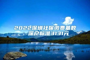 2022深圳社保缴费基数：深户标准3131元