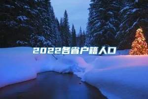 2022各省户籍人口