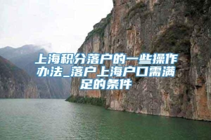 上海积分落户的一些操作办法_落户上海户口需满足的条件