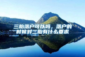 三胎落户可以吗，落户的时候对二胎有什么要求