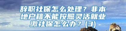 辞职社保怎么处理？非本地户籍不能按照灵活就业缴社保怎么办？(3)