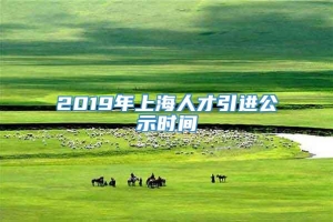 2019年上海人才引进公示时间