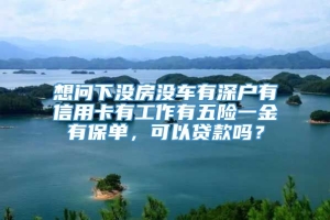 想问下没房没车有深户有信用卡有工作有五险一金有保单，可以贷款吗？