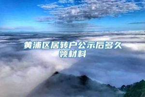 黄浦区居转户公示后多久领材料