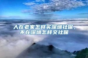 人在老家怎样买深圳社保，不在深圳怎样交社保