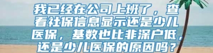 我已经在公司上班了，查看社保信息显示还是少儿医保，基数也比非深户低，还是少儿医保的原因吗？