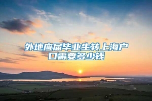 外地应届毕业生转上海户口需要多少钱