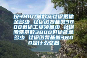 按3800基数交社保退休金多少 社保缴费基数3800退休工资领多少 社保缴费基数3800退休能拿多少 社保缴费基数3800是什么意思