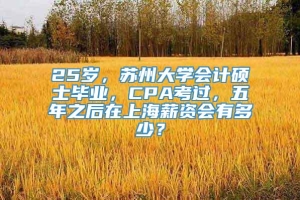 25岁，苏州大学会计硕士毕业，CPA考过，五年之后在上海薪资会有多少？