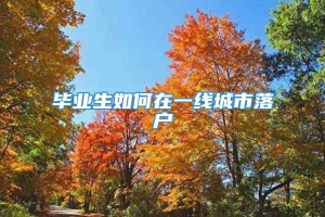 毕业生如何在一线城市落户