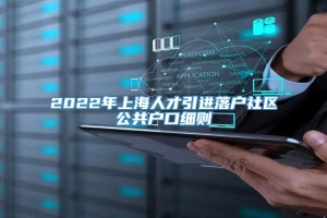 2022年上海人才引进落户社区公共户口细则