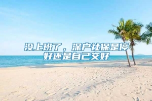 没上班了，深户社保是停好还是自己交好