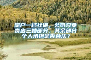 深户一档社保，公司只负责出三档部分，其余部分个人承担是否合法？