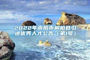 2022年南阳市桐柏县引进优秀人才公告（第1号）