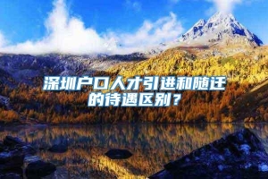 深圳户口人才引进和随迁的待遇区别？