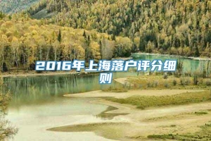 2016年上海落户评分细则