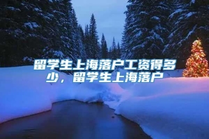 留学生上海落户工资得多少，留学生上海落户