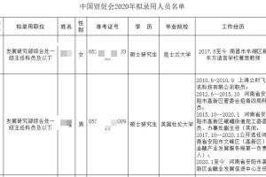 中国贸促会招人，四女一男，近一半是国外海归硕士